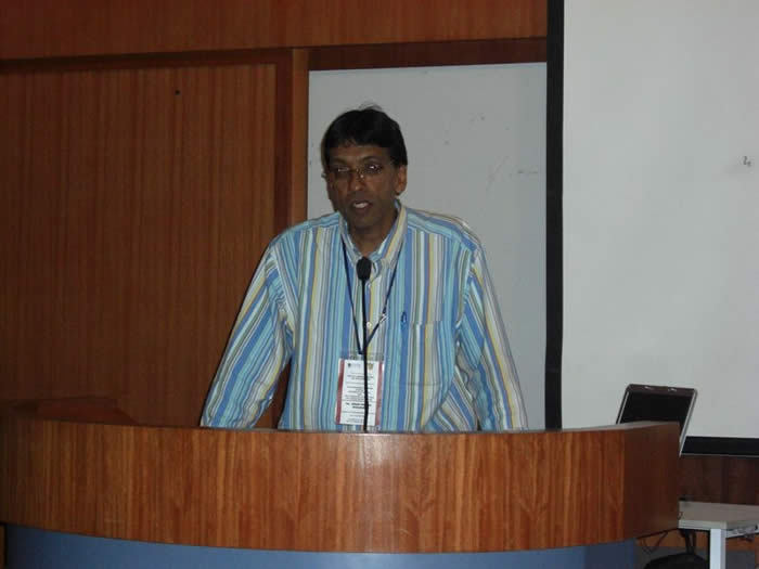 Dr. Jehan Perera addressing the conference in Malaysia August 2008 photo TamilNet 