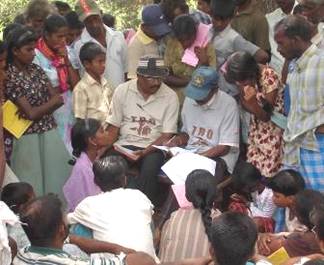 TRO officials taking account of IDPs in Vanni Sri Lanka August 2008