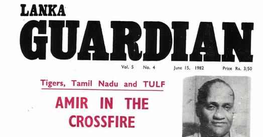 A. Amirthalingam Lanka Guardian cover June 15 1982