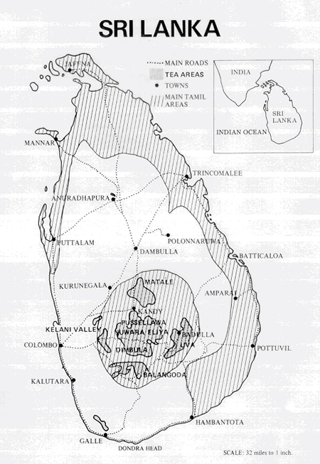 Source: 1981 Census, Sri Lanka Department of Census and Statistics. Published in: Minority Rights Group International (MRG). 1996. Elizabeth Nissan. Sri Lanka: A Bitter Harvest. London: Minority Rights Group. based on 1981 census