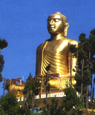 Buddha on mountain overlooking Kandy