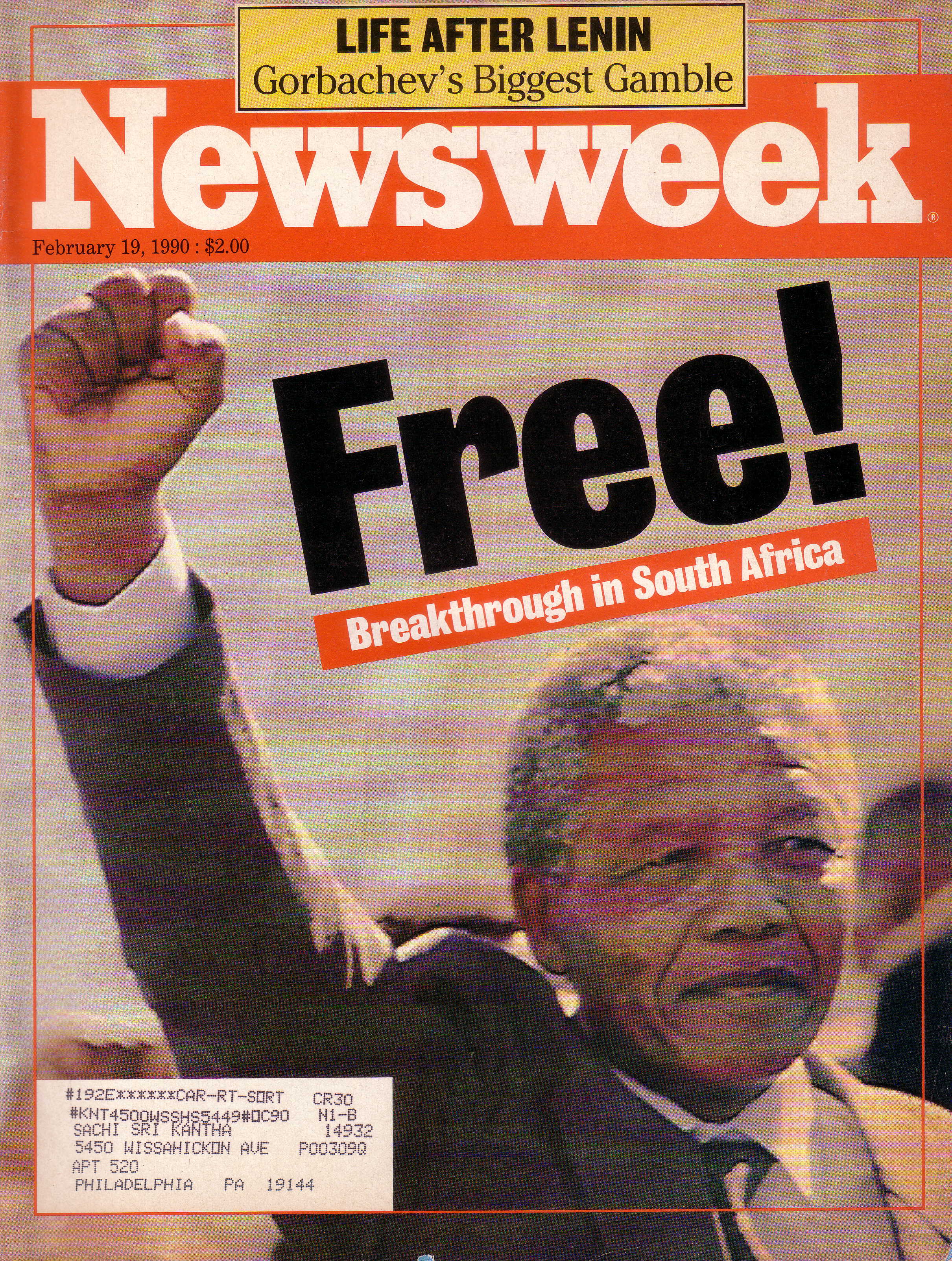 Mandela cover NEWSWEEK Feb 19 1990