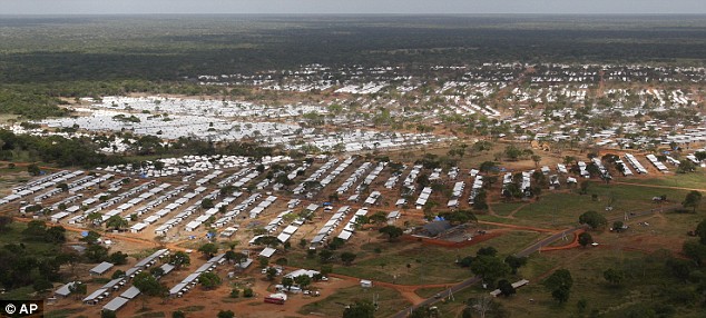 Daily Mail May 25 2009 An aerial view of the displaced persons camps in Vavuniya in Sri Lanka, packed with Tamil refugees