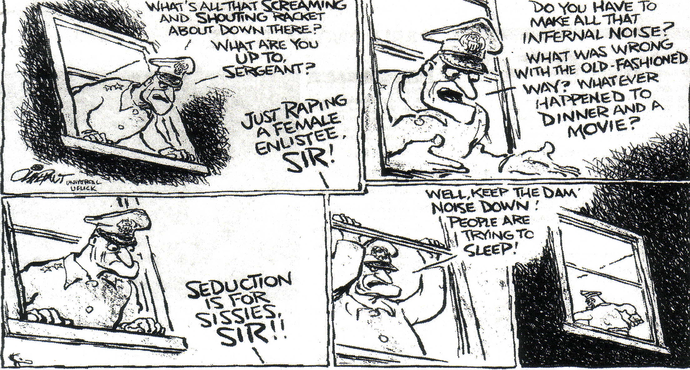 Pat Oliphant cartoon on sexual violence in US military