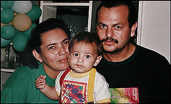 Zully Codina, shown with her husband and son, was on an intelligence service list of union members given to paramilitary hit men. She was then killed in front of her home in 2003.