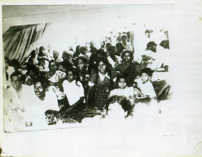 Tamil refugees during Black July 1983 anti-Tamil pogrom in Colombo Sri Lanka