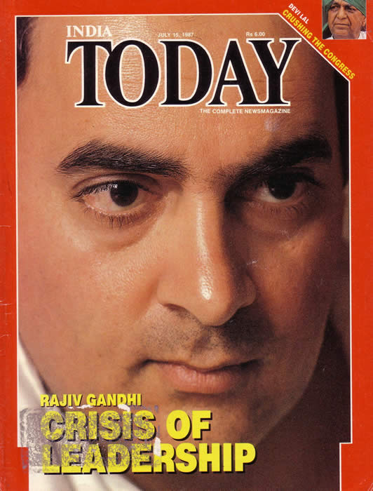 India Today cover July 15, 1987 Rajiv Gandhi