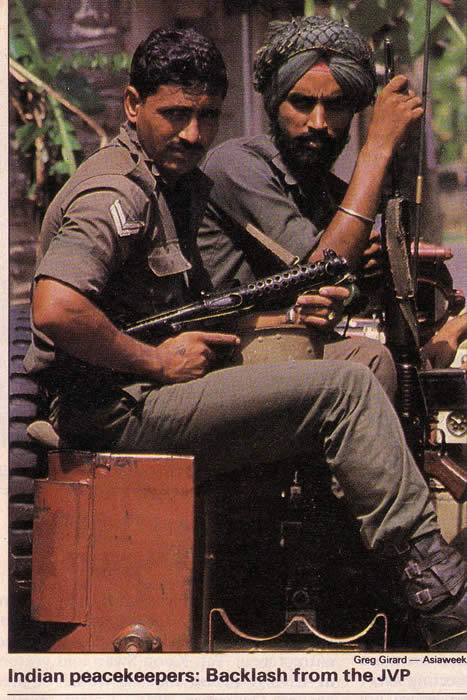 IPKF Soldiers Asiaweek January 8 1988 Indian Peacekeepers Backlash from the JVP