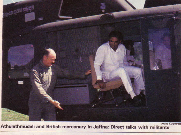 Asiaweek Feb 8 1987 Athulathmudali & British mercenary in Jaffna : Direct talks with militants