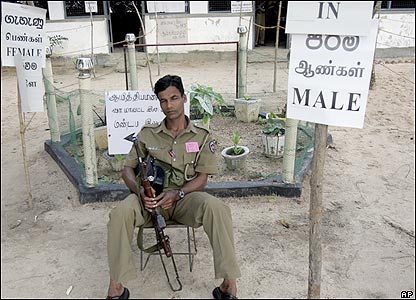 Heightened security in Batticaloa district in eastern Sri Lanka, but not many voters. BBC 17 November 2005