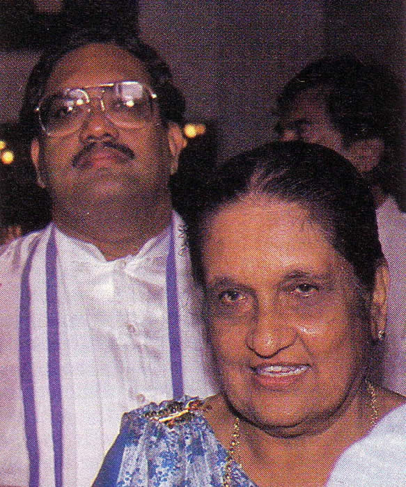 Srimavo Bandaranaike and her son Anura