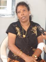 Imelda Sukumar Government Agent wounded in artillery shelling of Mullaitivu General Hospital Vanni Sri Lanka August 8 2008