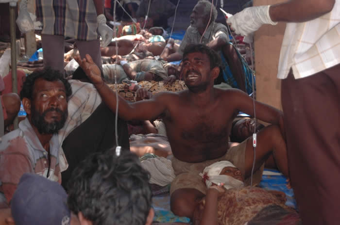 Vanni 'Safe Zone' victims of Sri Lankan army assault April 20 2009