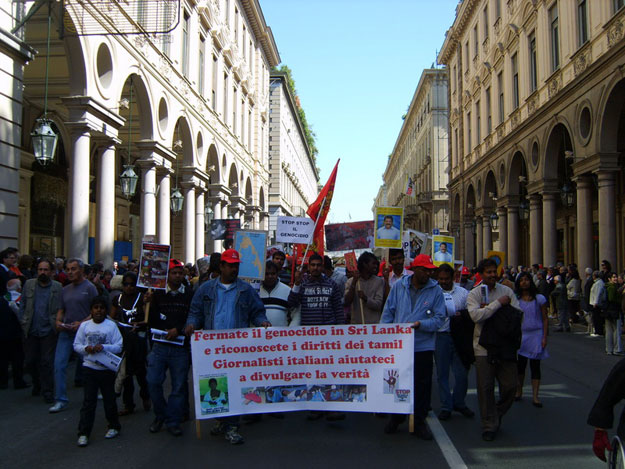 Italy May Day Protest of Tamils 2009 Sri Lanka