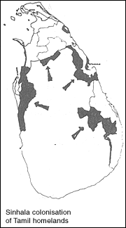 Sinhala colonization of Tamil homelands before 1983
