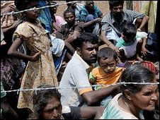 Tamil internment camp Vavuniya Sri Lanka July 2009