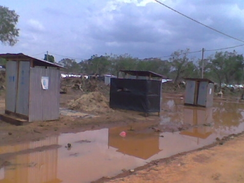 Manik Farm August 15 2009 Vavuniya Sri Lanka Tamil detention camps flooded toilets