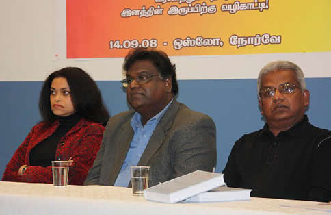 Dr. Murugar Gunasingam (center) at book launch 14 September 2008 Oslo Norway