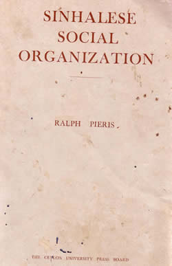 Ralph Pieris 1956 book cover 