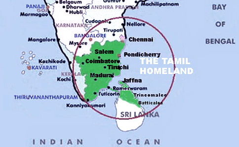 Tamil Homeland map