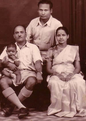Arumugam Thiyagarajah 1910-1982 with 7 month Sachi Sri Kantha on lap in 1953