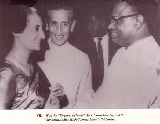 S. Thondaman, Sr. with Indira Gandhi