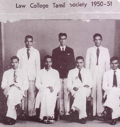 V. Dharmalingam with A. Amirthalingam (seated at center) c. 1950