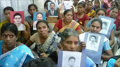 Relatives of missing people in Sri Lanka
