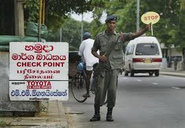 Sri Lanka military checkpoint with Toyota ad