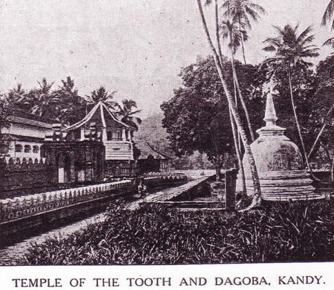 Temple of the Tooth and Dagoba Kandy 1907 photo