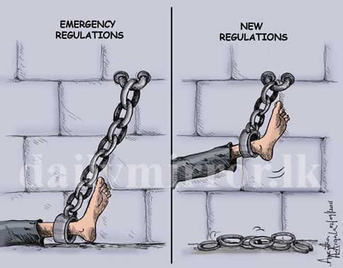Emergency regulations cartoon Daily Mirror Sept 1 2011