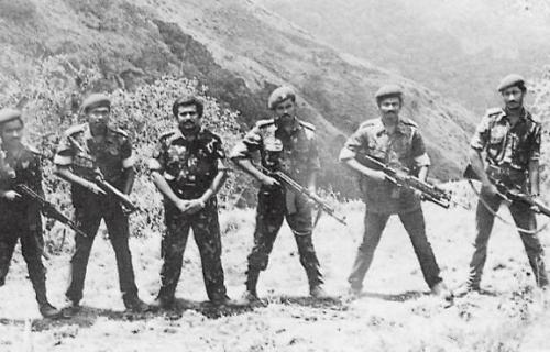 L.T.T.E. leaders at Sirumalai Camp, India in 1984