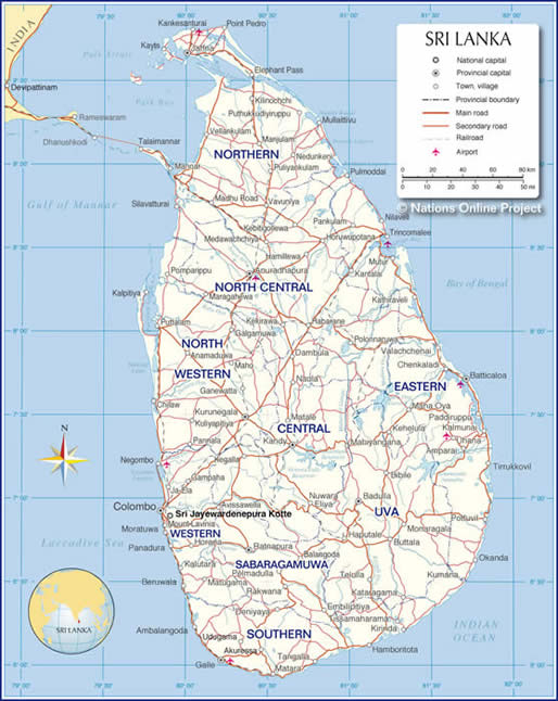 Sri Lanka map 2011