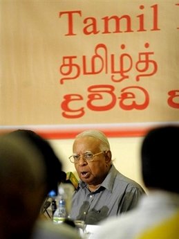 R Sampanthan MP May 2009 Tamil National Alliance Sri Lanka