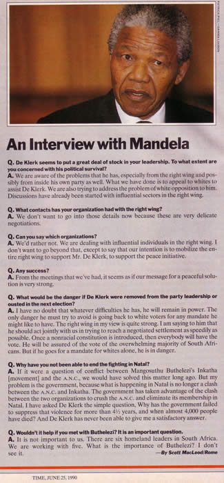 Mandela interview TIME June 25 1990