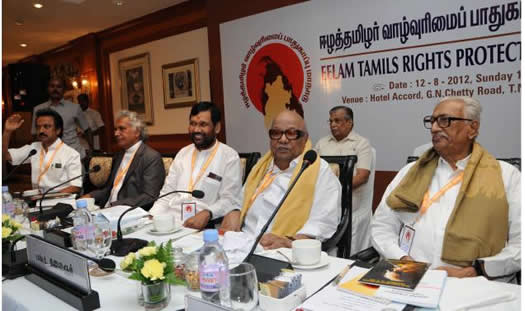 TESO Tamil Eelam Supporters Organisation August 8 2012 conference Karunanidhi VBK Chennai YMCA Tamil Nadu Sri Lanka