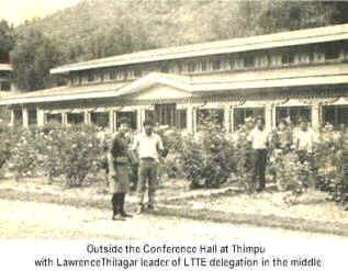Thimpu Talks 1985 Lawrence Thilagar Thilakar leader of the LTTE delegation