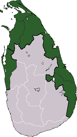 Areas of historic Tamil habitation