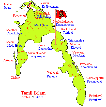 Map of Tamil Eelam