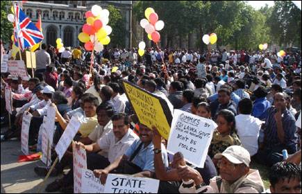 Rally to support Mr. Idaikadar's fast in front of British Parliament June 2006