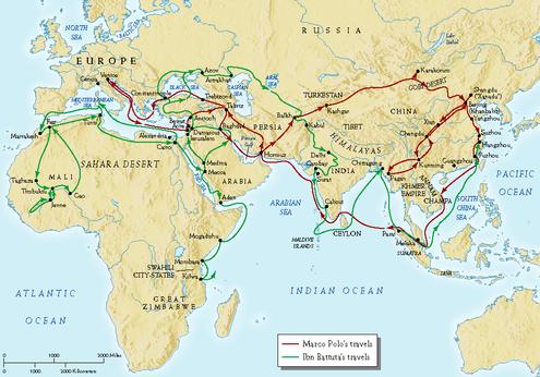 Ibn Battuta & Marco Polo's voyages
