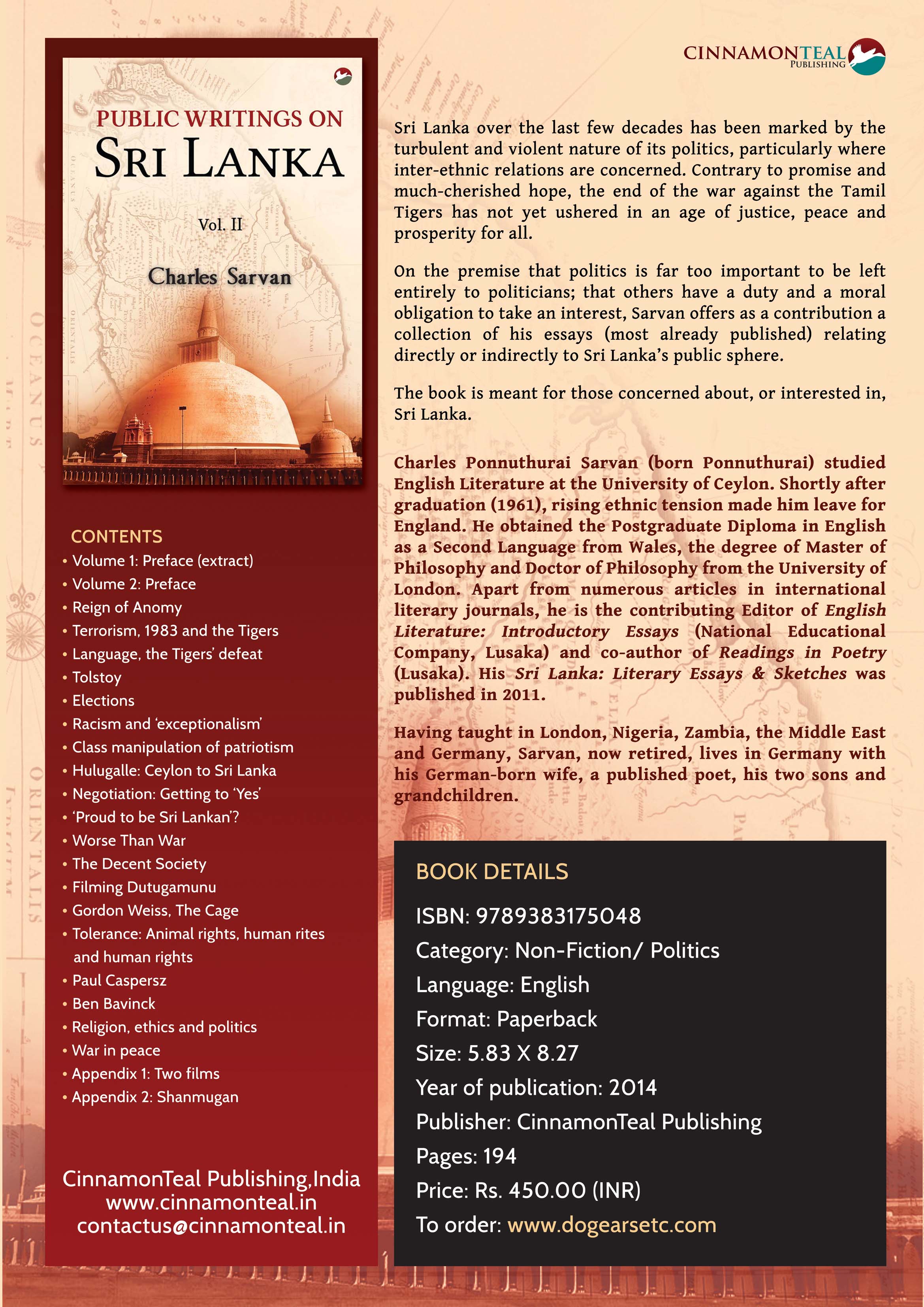 Sarvan Charles Public Writings Vol II cover