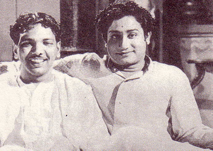 Karunanidhi (lt) and Sivaji Ganesan (rt) in 1950s