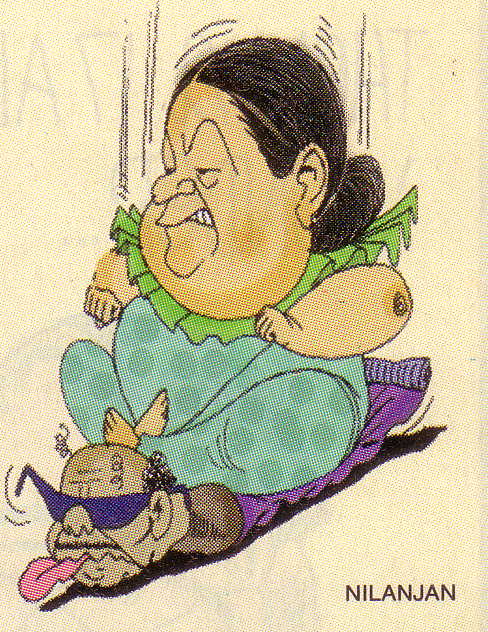 Karunanidhi-Jayalalitha cartoon (1998, in 'India Today')