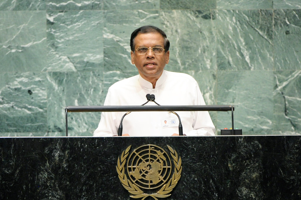 Image result for Sri Lanka pres sirisena general assembly